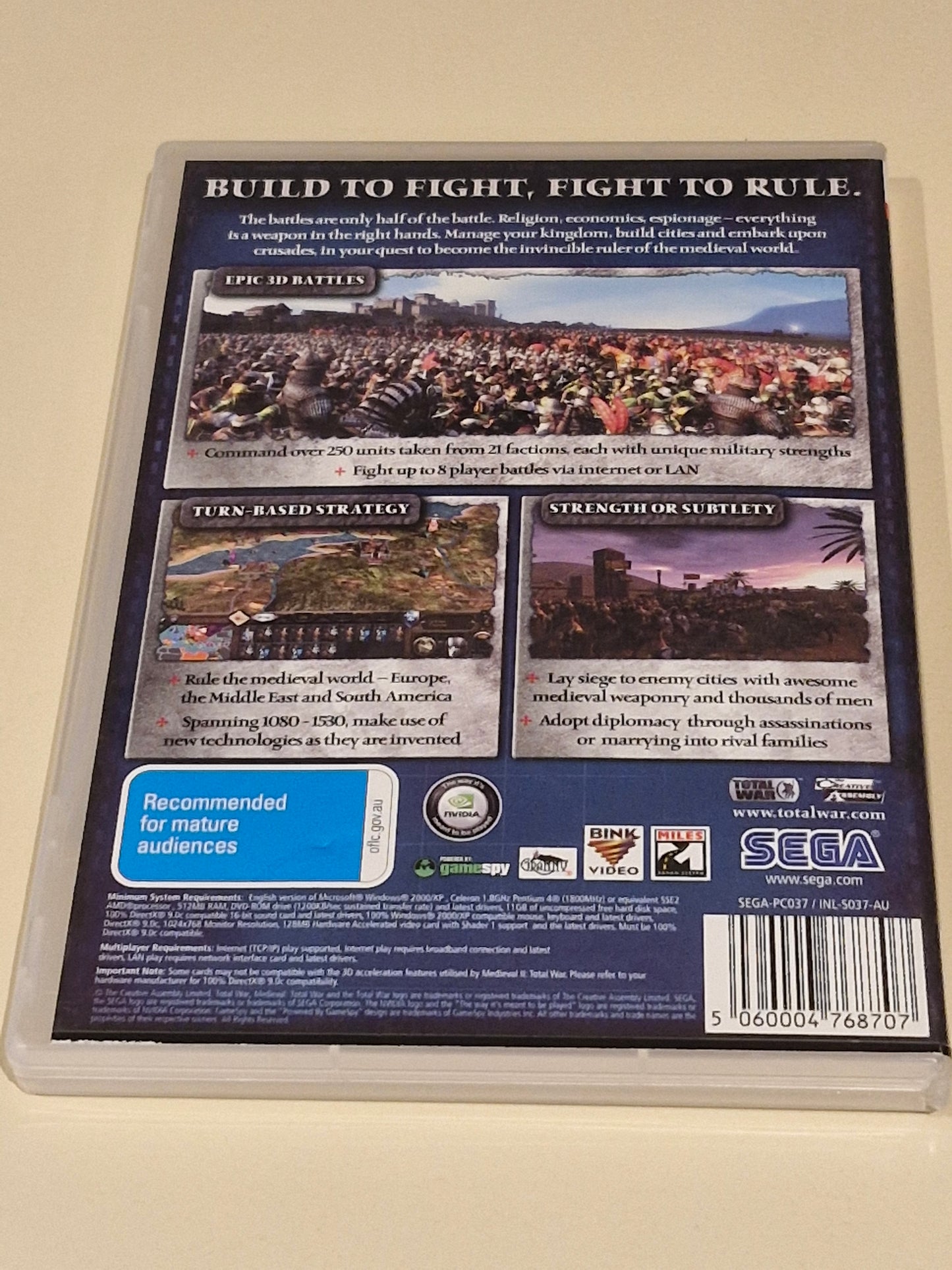 Medieval II: Total War (PC DVD, 2006, SEGA)