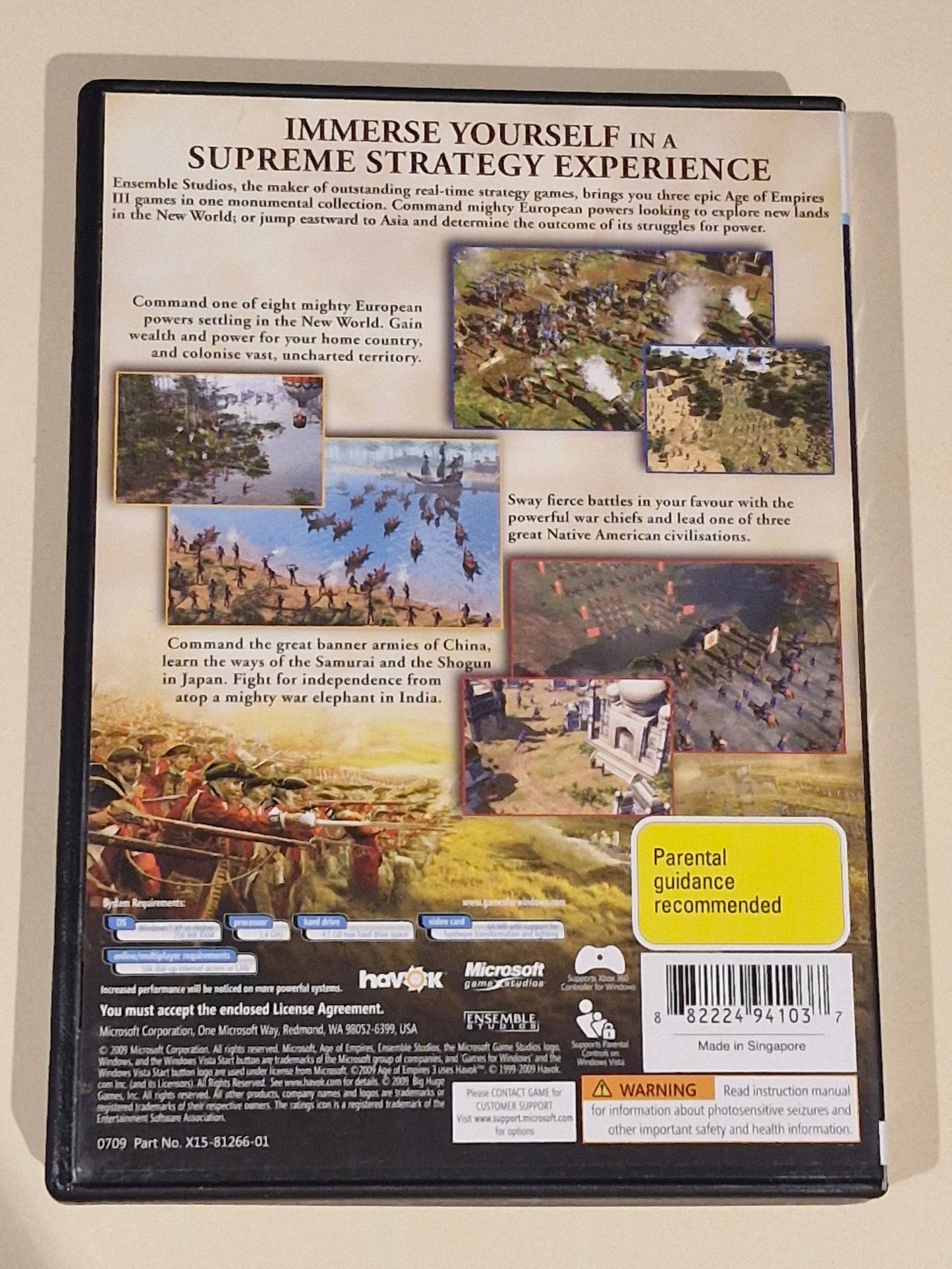 Age of Empires III: Complete Collection (PC, 2009, Microsoft Game Studios) – Includes Warchiefs & Asian Dynasties Expansions – CIB