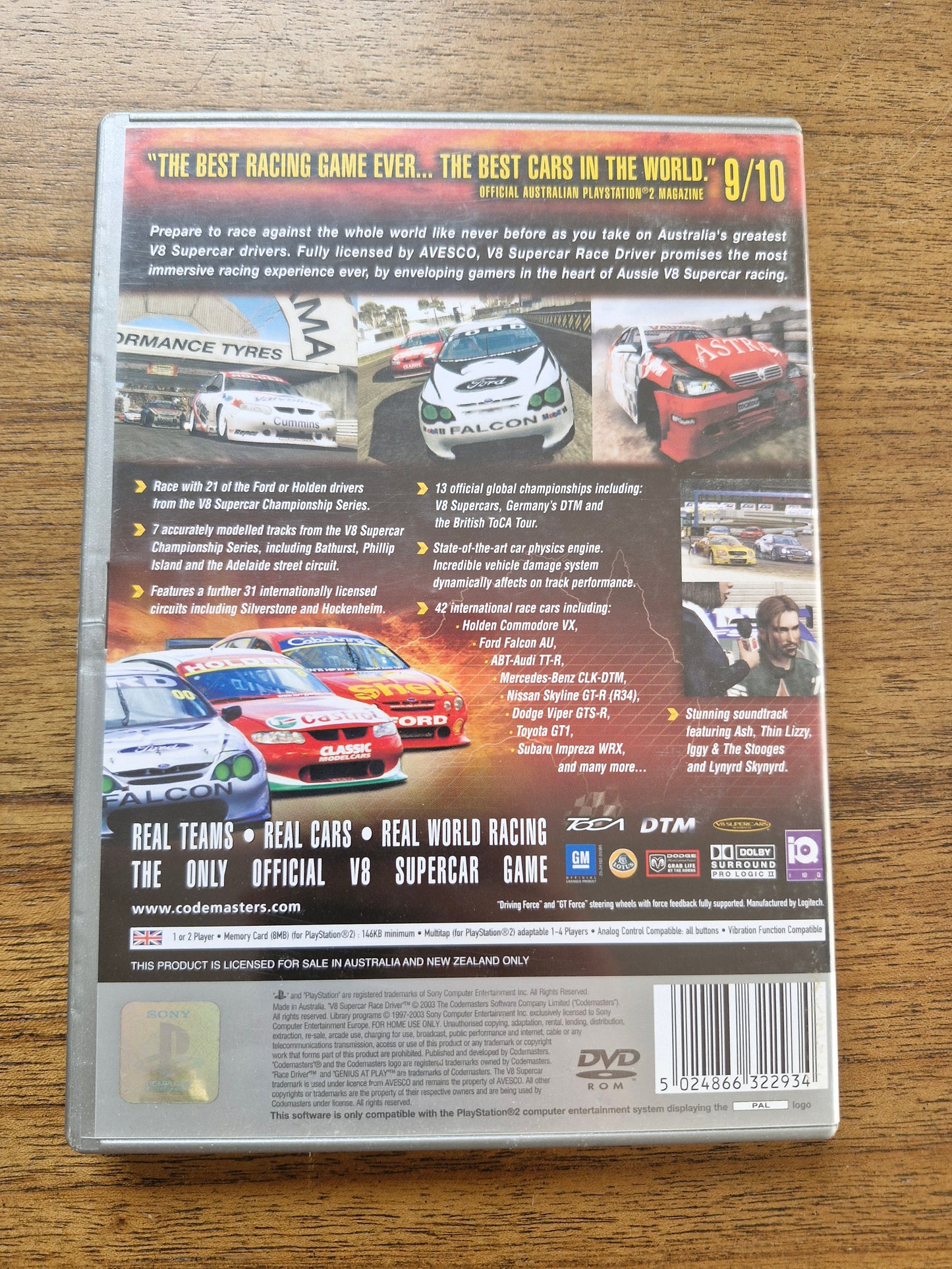 V8 Supercars: Race Driver (Platinum Edition – PlayStation 2, PAL) – Complete CIB – Tested & Working – Codemasters