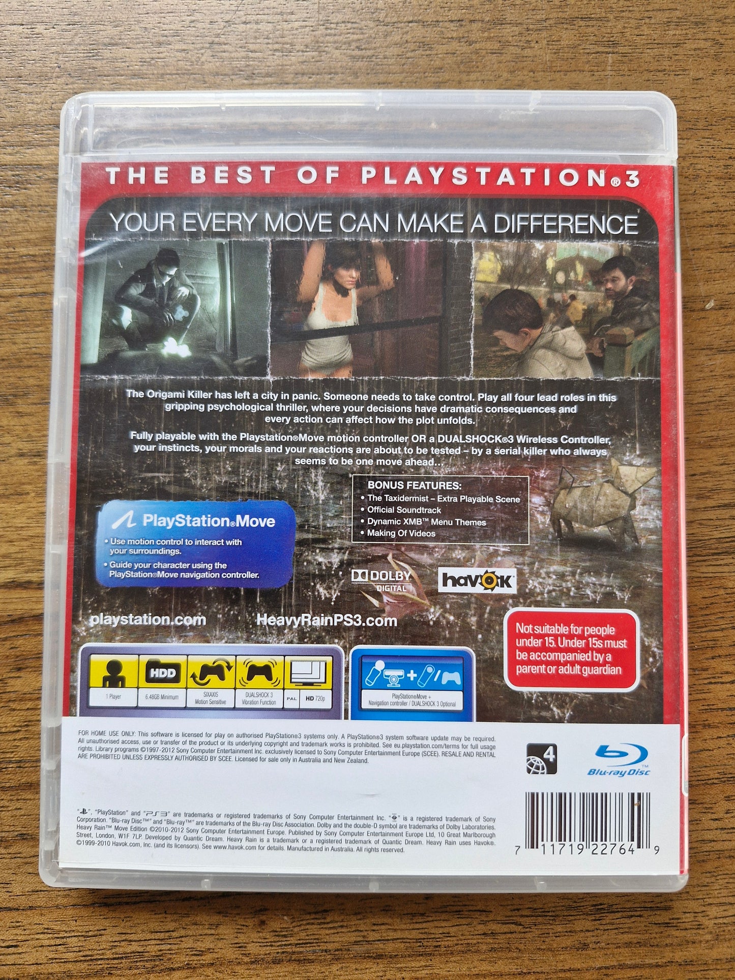 Heavy Rain (Essentials Move Edition – PlayStation 3, PAL) by Quantic Dream – Interactive Drama Thriller
