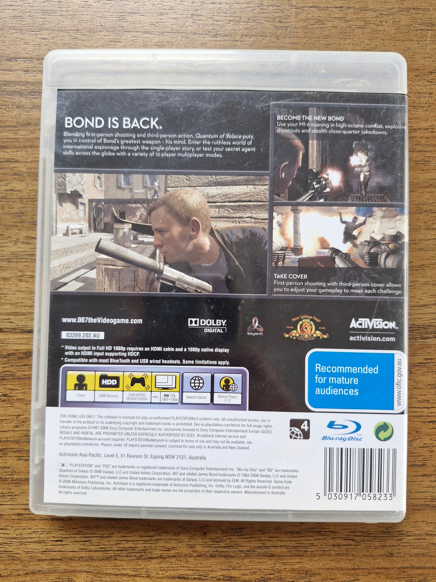 007: Quantum of Solace (PlayStation 3, PAL) by Activision – Classic James Bond Action Shooter