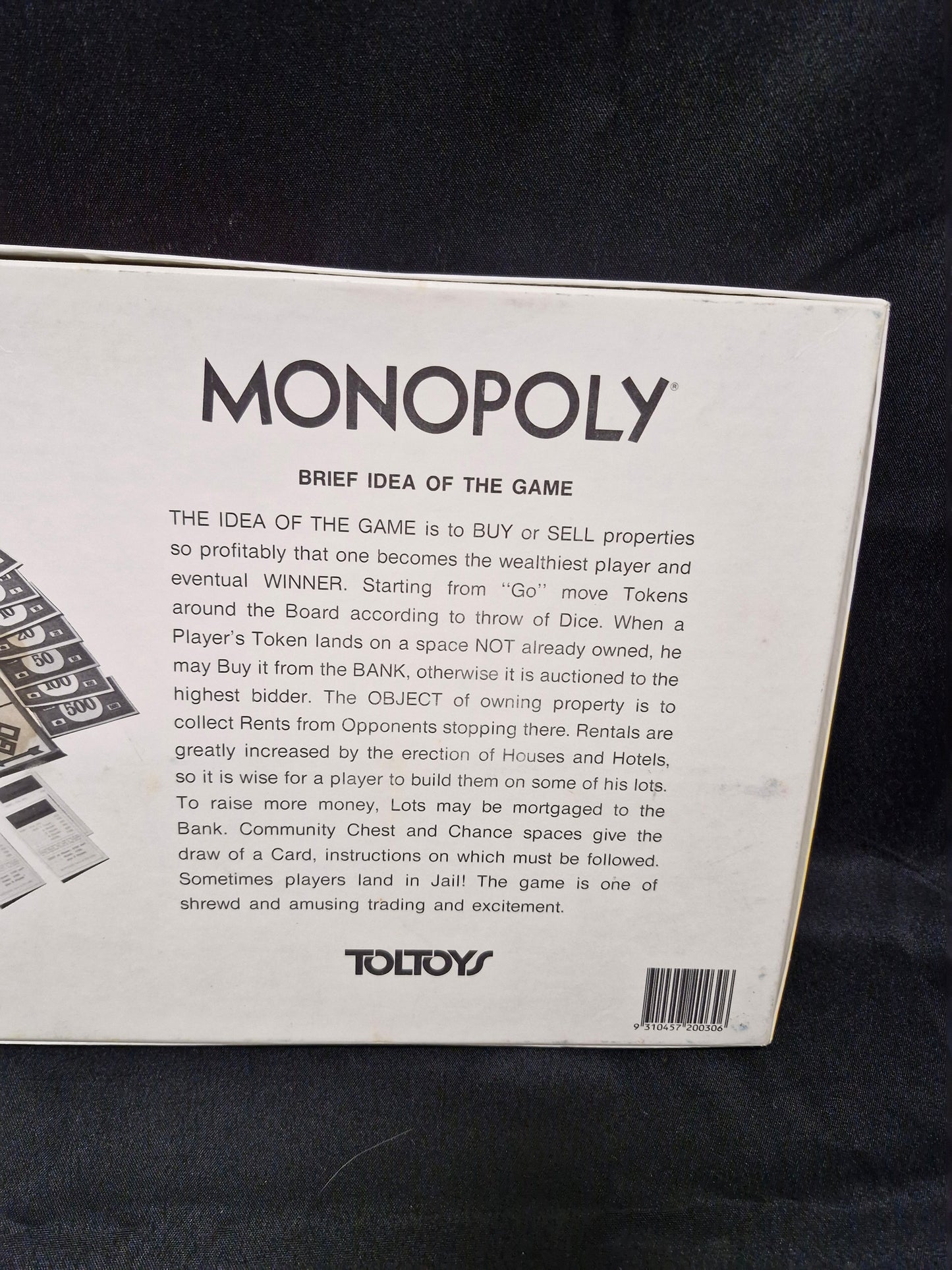 Vintage Toltoys Monopoly Board Game – Parker Brothers Real Estate Trading Game (Complete)