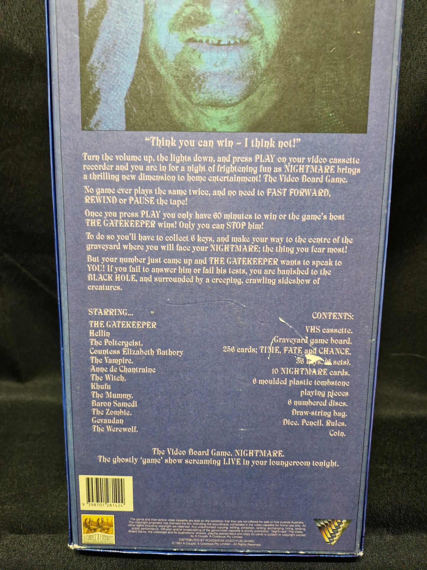 Nightmare VHS Board Game (1991) – Vintage Horror Party Game by A Couple 'A Cowboys