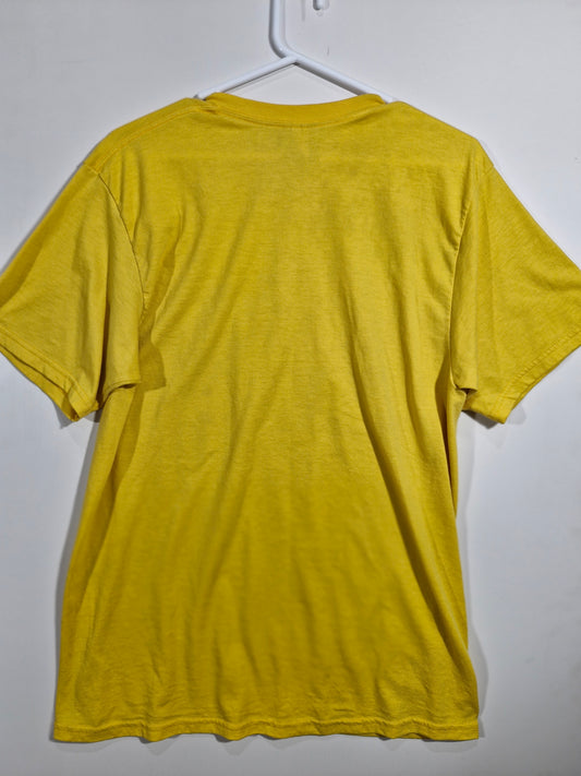 Nike Centre Logo Graphic T-Shirt - Yellow - Men's Large (Made in USA)