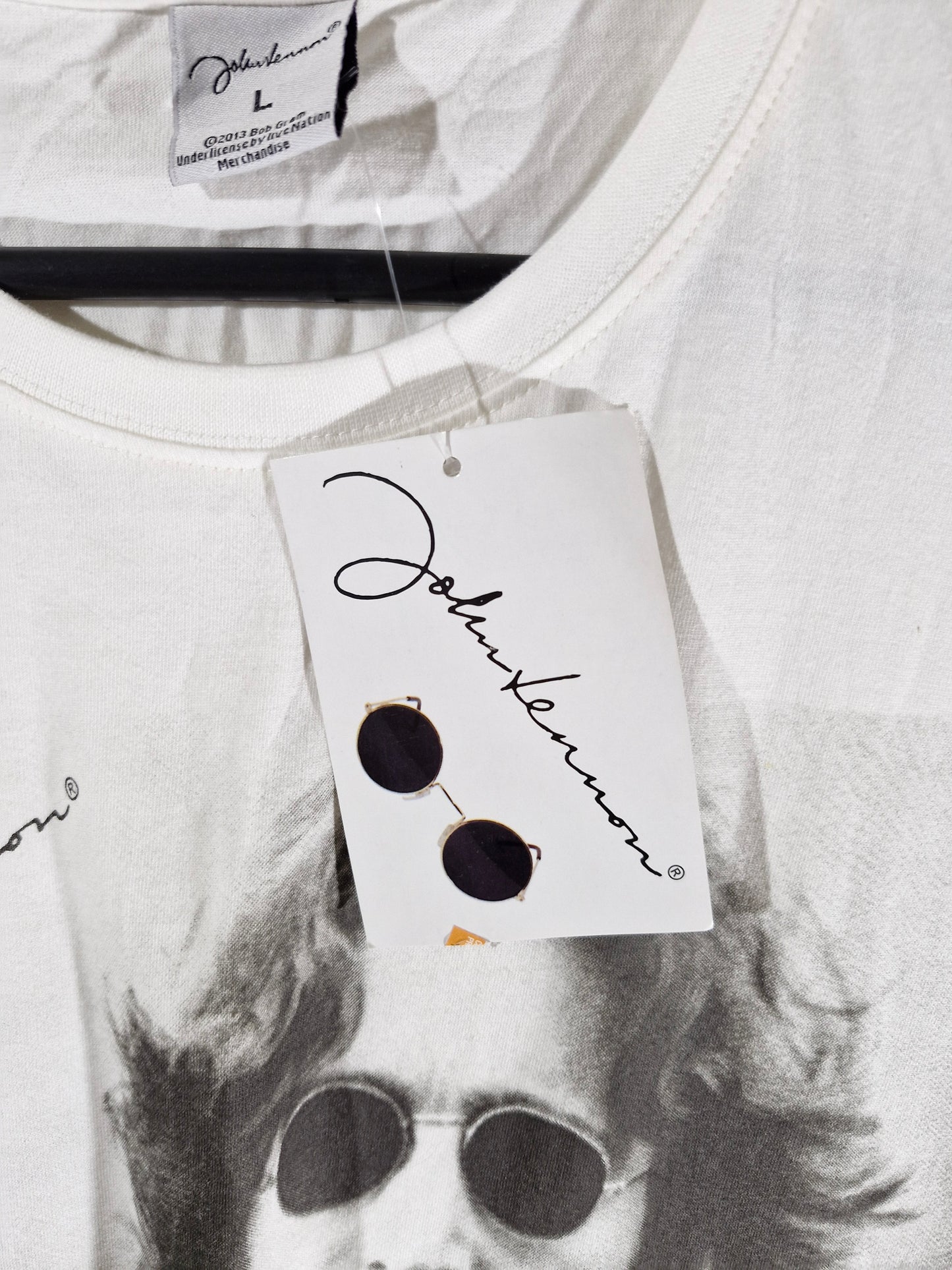 John Lennon Graphic T-Shirt - White Size - Men's Large