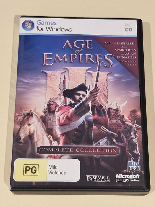 Age of Empires III: Complete Collection (PC, 2009, Microsoft Game Studios) – Includes Warchiefs & Asian Dynasties Expansions – CIB