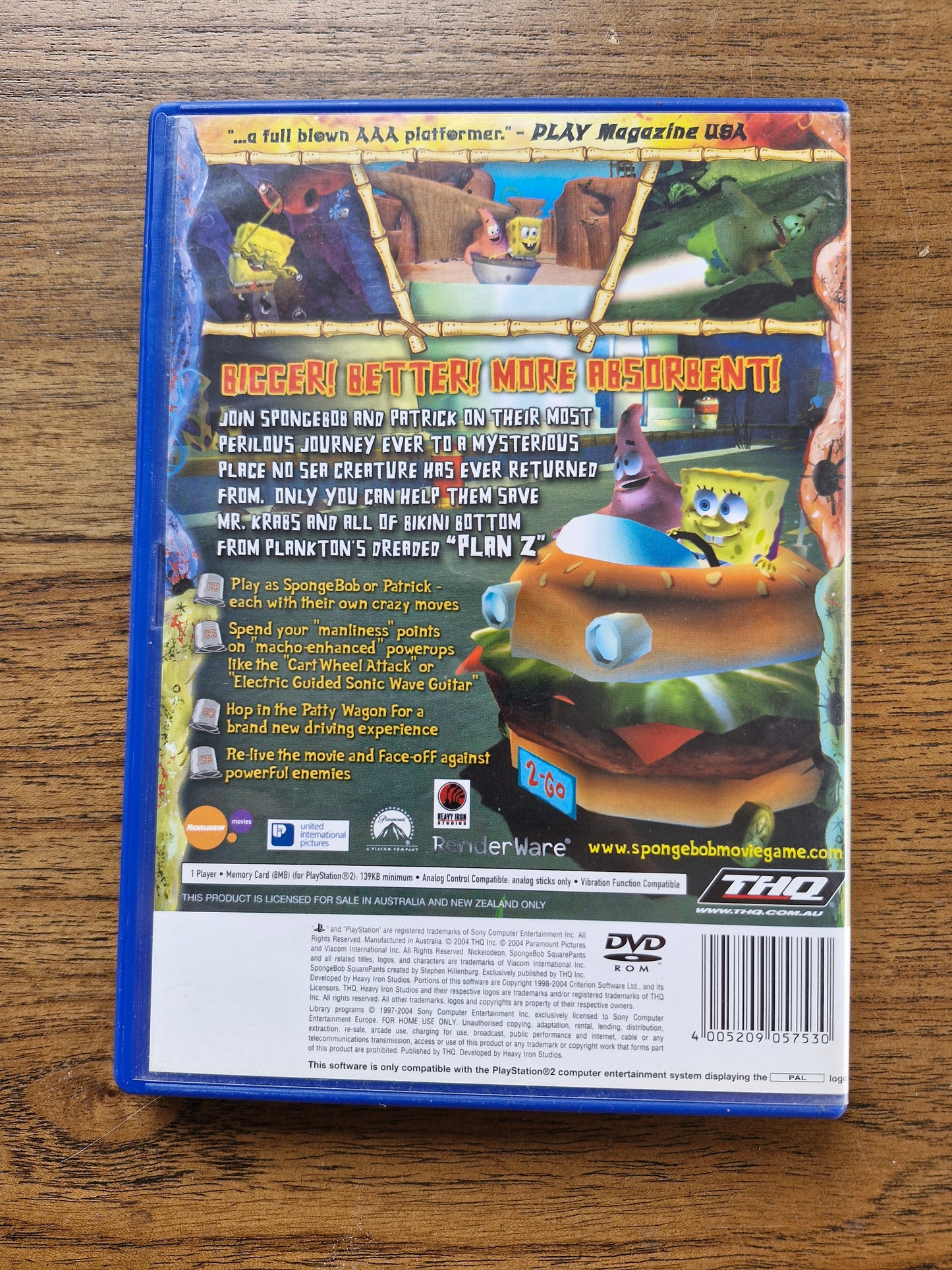 The SpongeBob SquarePants Movie (PS2, PAL) – Complete CIB – Tested & Working – THQ