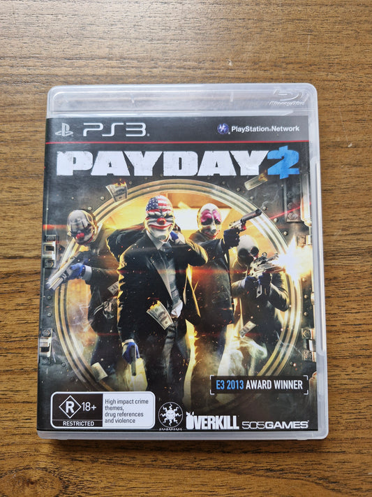 Payday 2 (Standard Edition – PlayStation 3, PAL) by Overkill / 505 Games – Co-op Heist Shooter