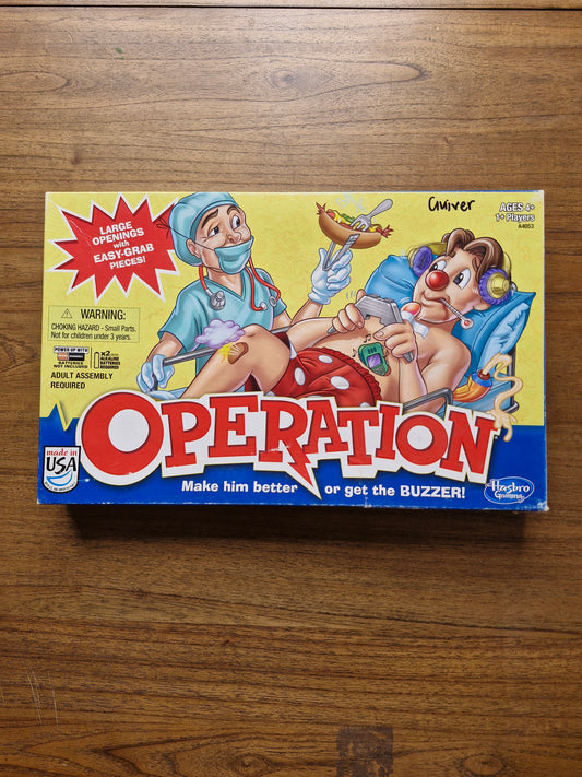 Hasbro Gaming l Operation Classic Board Game l Large Openings / Easy-Grab Pieces (A4053, Made in USA)