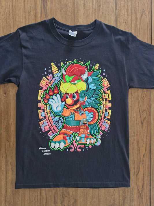 Vintage Aztec Mario Tee – Colorful Graphic Gaming Streetwear Shirt