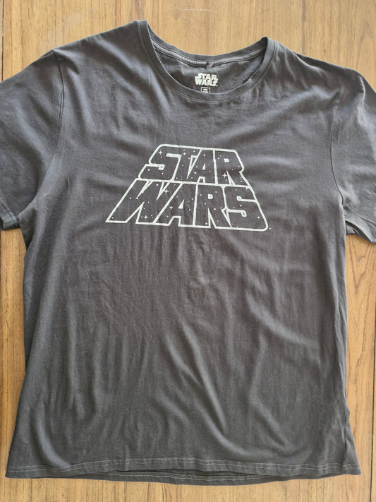 Star Wars Logo T-Shirt | Classic Black Sci-Fi Tee | Size 4XL