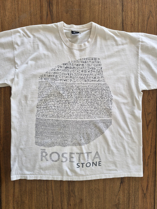 Vintage Rosetta Stone British Museum T-Shirt White XL History Graphic