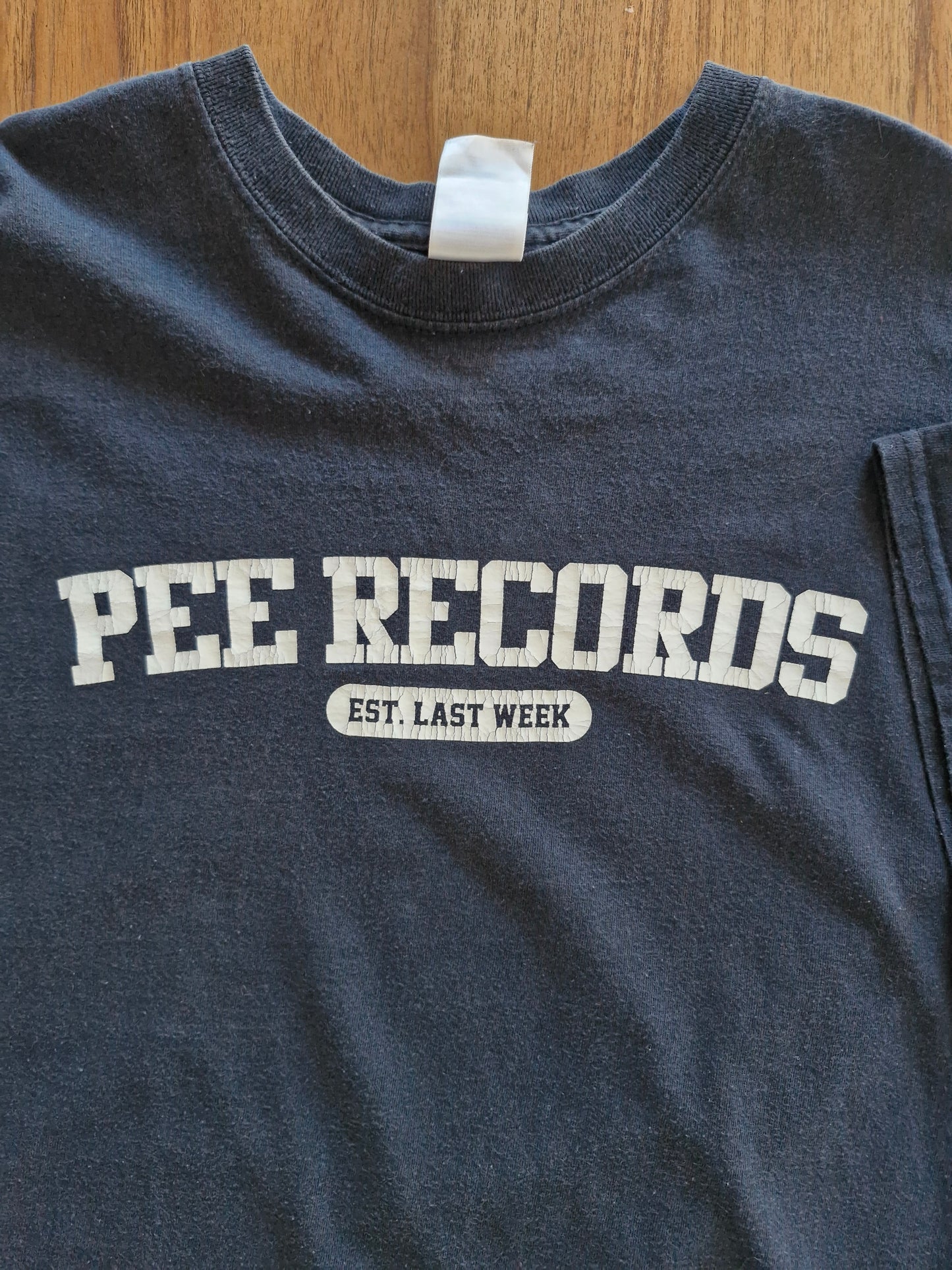 Pee Records "Est. Last Week" Graphic Tee – Black Gildan Ultra Cotton 2XL