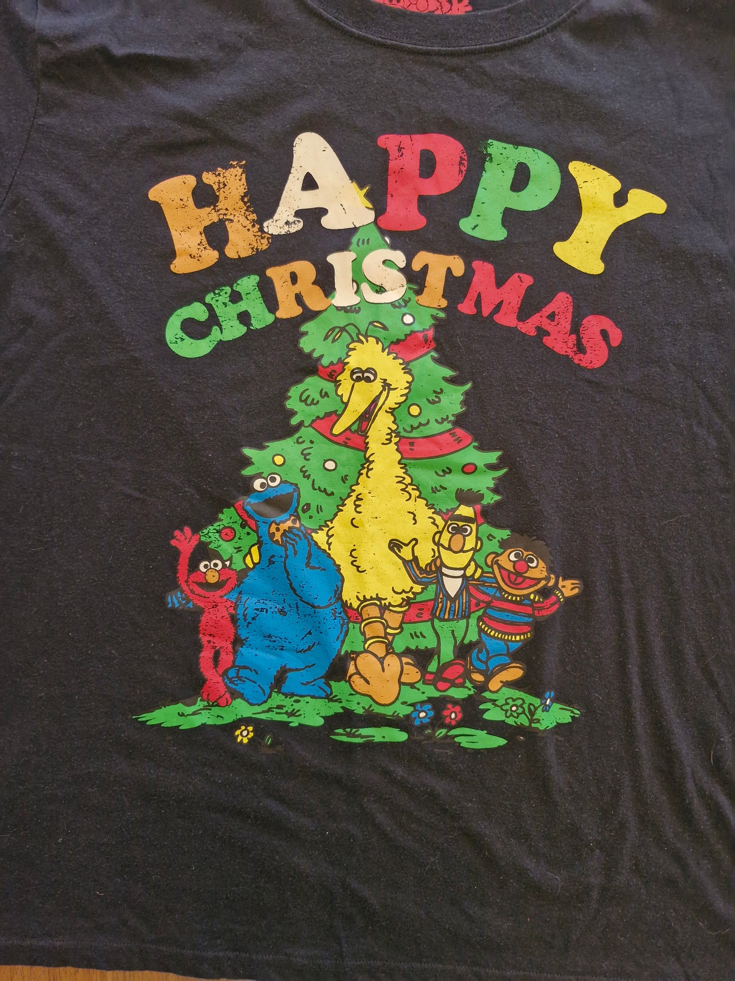 Sesame Street “Happy Christmas” T-Shirt – Size 26 (Black)