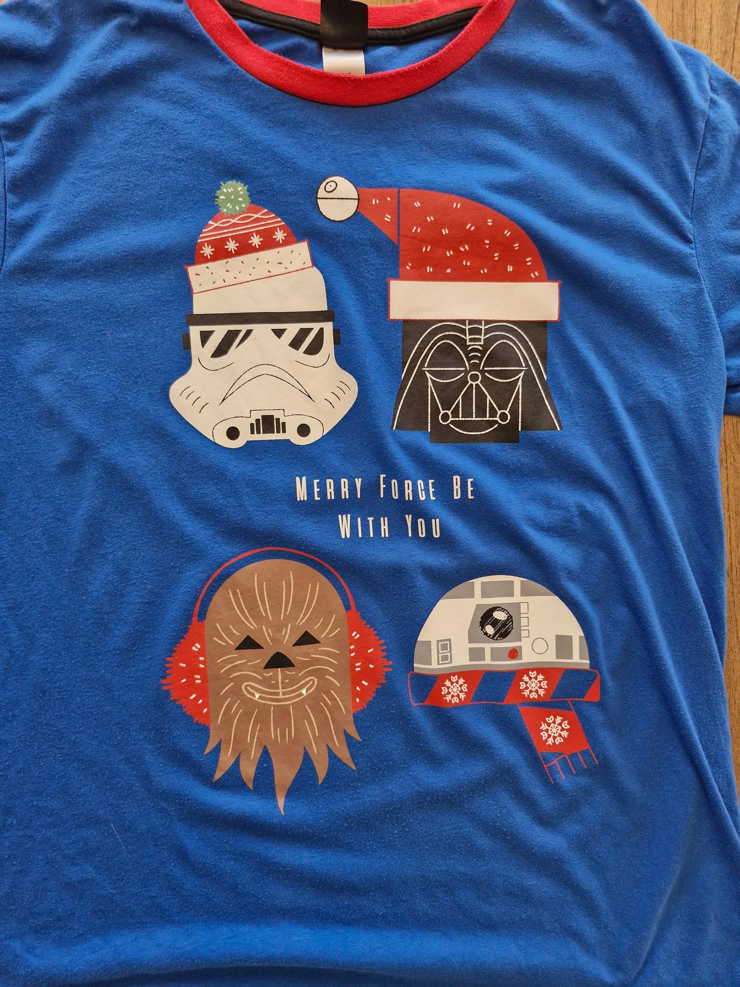 Star Wars “Merry Force Be With You” Christmas T-Shirt – XL Blue