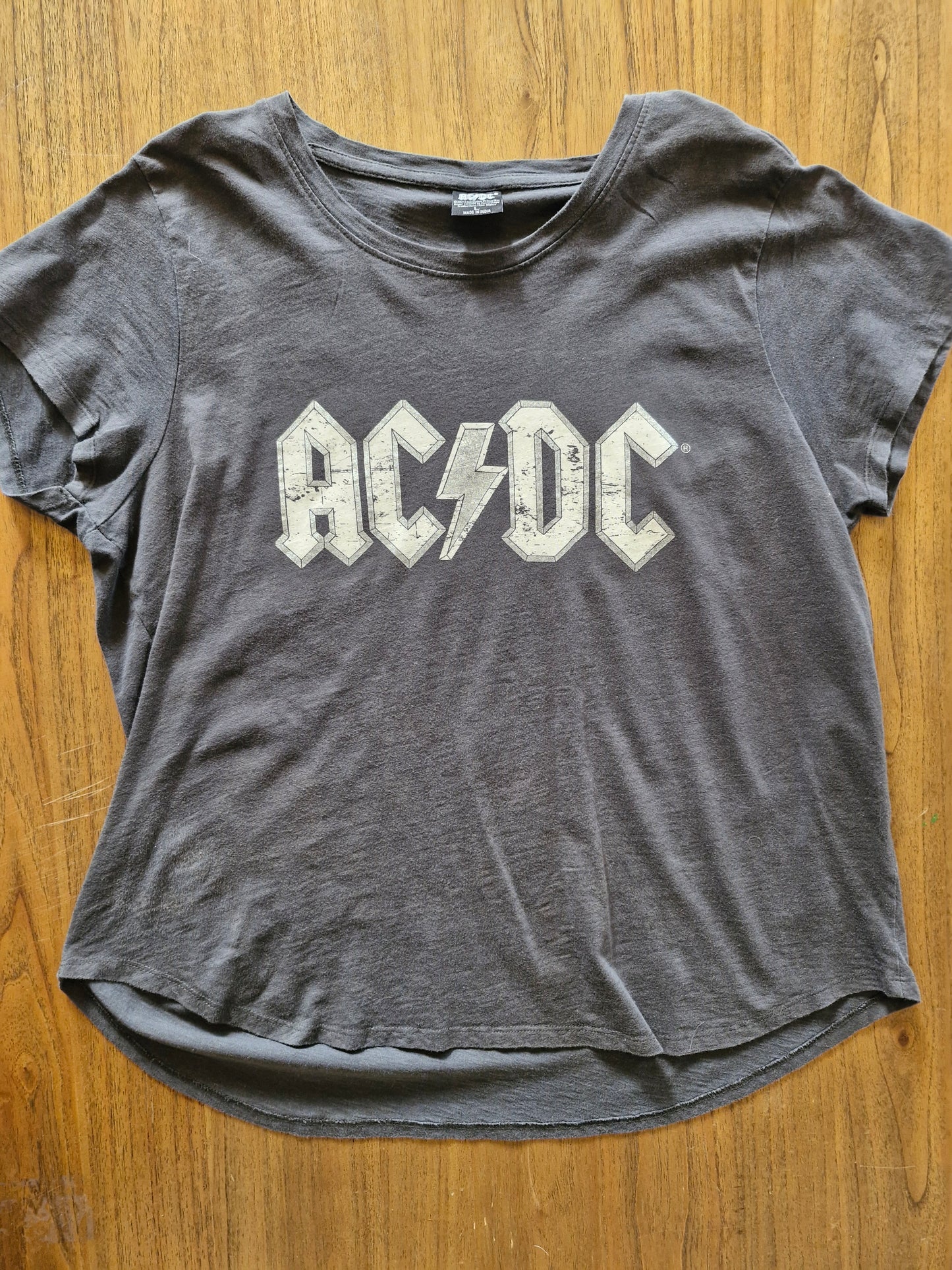 AC/DC Logo T-Shirt – Size L – Charcoal Grey