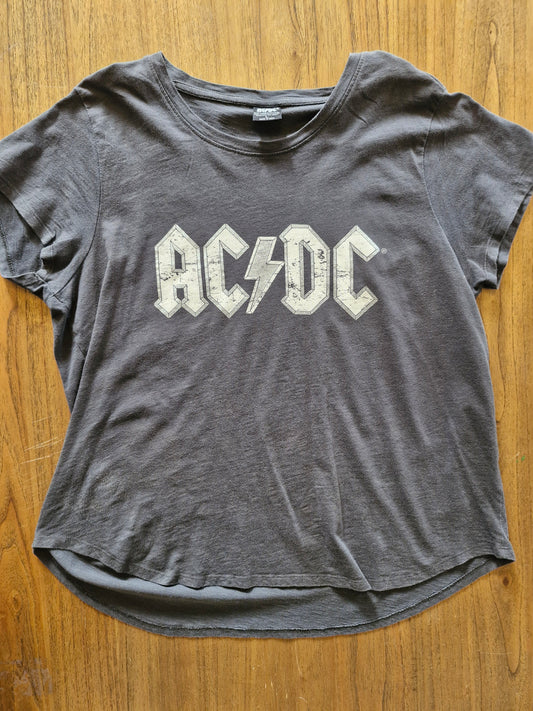 AC/DC Logo T-Shirt – Size L – Charcoal Grey