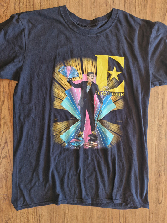 Elton John Farewell Yellow Brick Road Tour T-Shirt – Large Black
