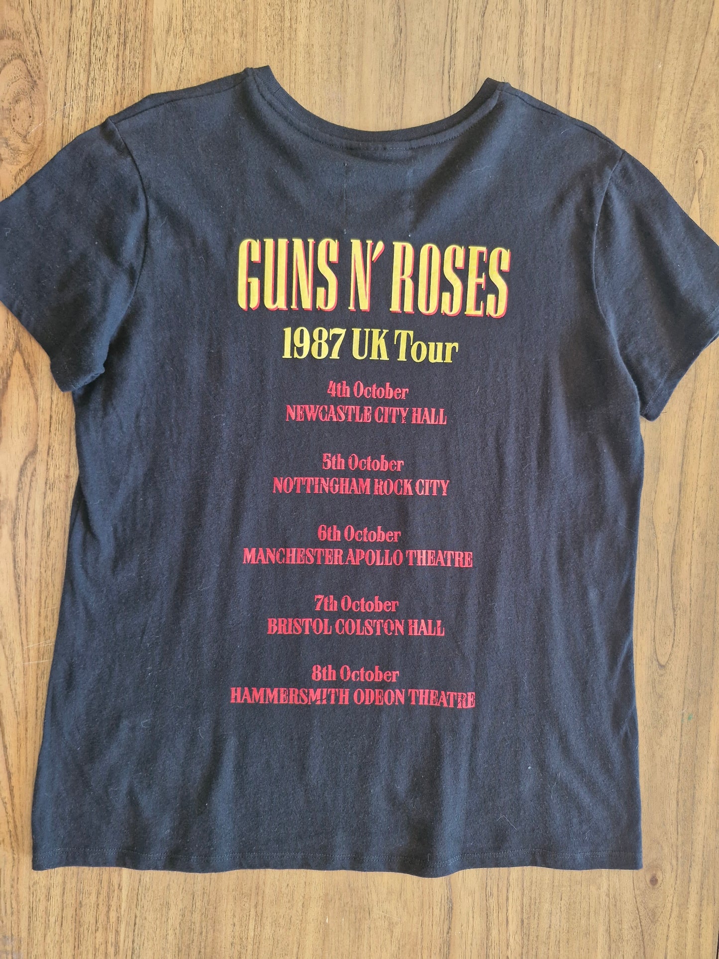Guns N’ Roses Appetite for Destruction 1987 UK Tour T-Shirt – Large Black