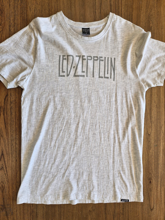 Led Zeppelin 1975 North American Tour T-Shirt – Size L (Light Grey)