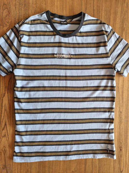 Zoo York Striped Logo T-Shirt – Y2K Skate Streetwear – Size S