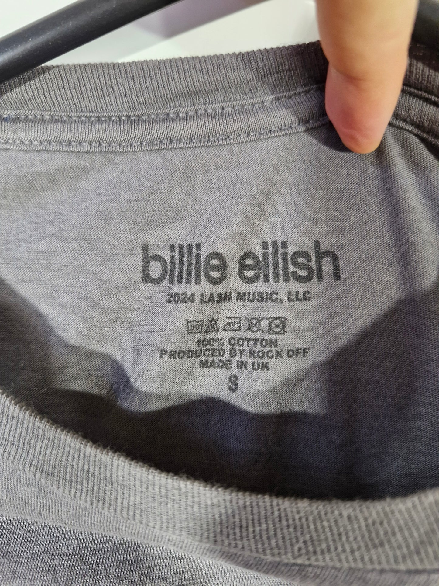Billie Eilish Official Graphic T-Shirt - Women's S - Grey