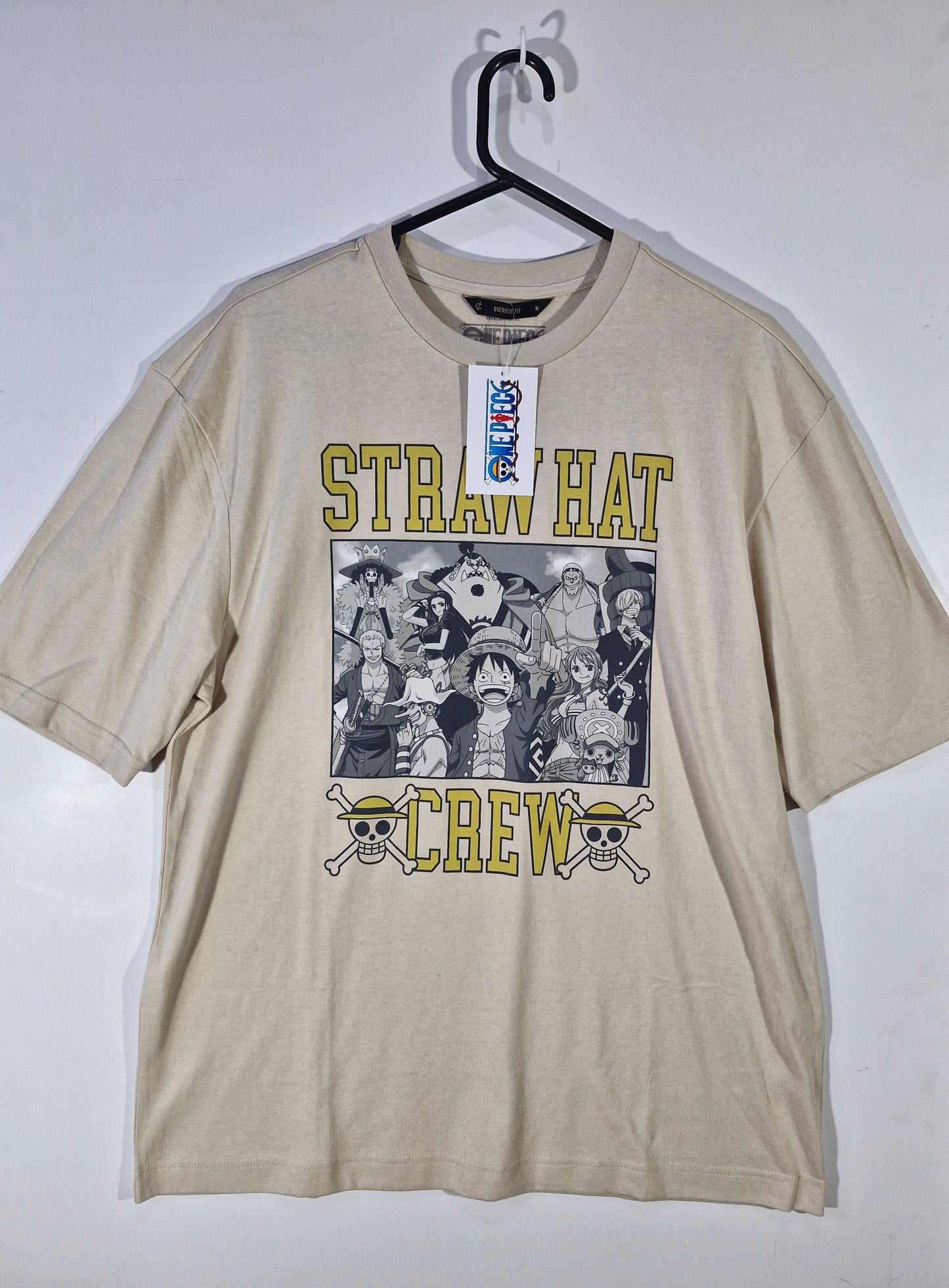 One Piece Straw Hat Crew Graphic Tee - Men's M Oversize Fit