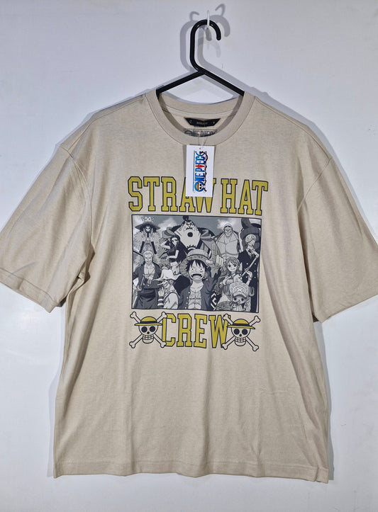 One Piece Straw Hat Crew Graphic Tee - Men's M Oversize Fit