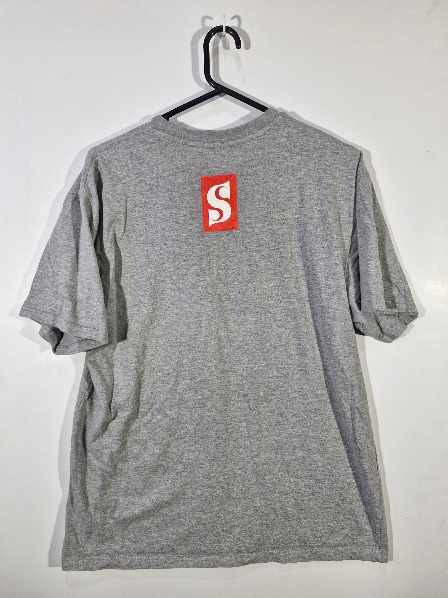 Samurai Warrior Graphic T-Shirt Grey - Japanese Streetwear Tee - Men's XL