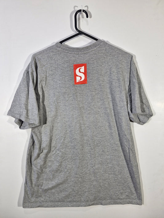 Samurai Warrior Graphic T-Shirt Grey - Japanese Streetwear Tee - Men's XL