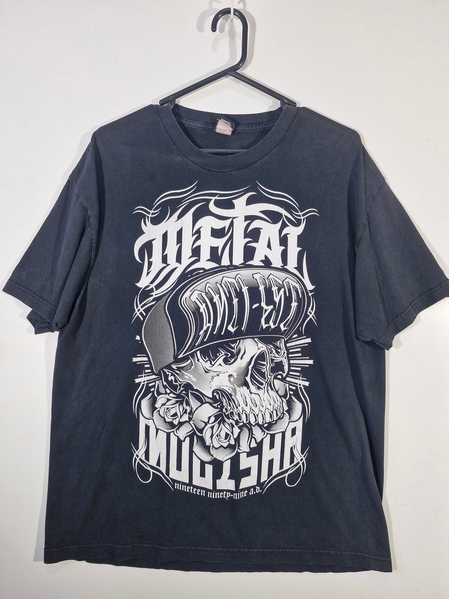 Metal Mulisha Skull Black Graphic Tee - Vintage/Y2K Moto Tee - Men's Large