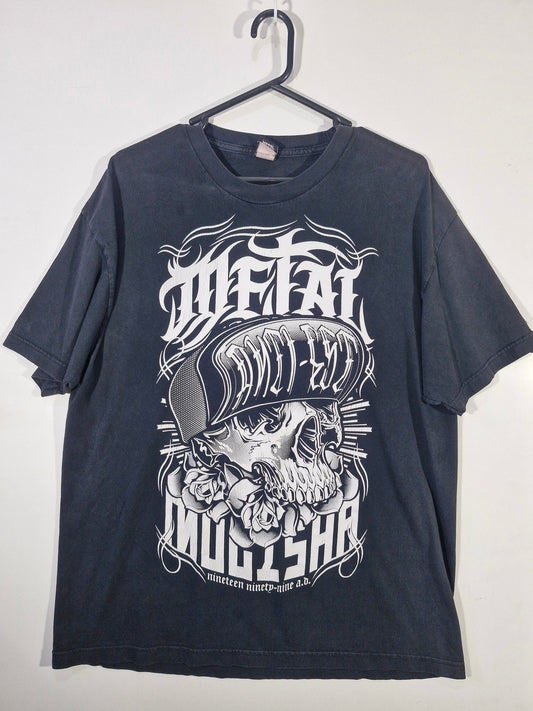 Metal Mulisha Skull Black Graphic Tee - Vintage/Y2K Moto Tee - Men's Large