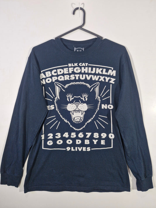 BLK CAT Ouija Board Black Cat Long Sleeve Graphic Tee - Men's Medium