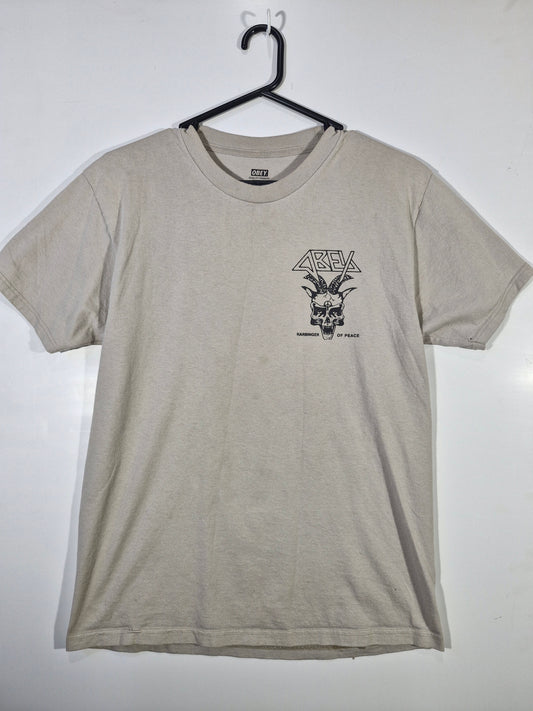 Obey Harbinger of Peace Graphic Tee - Beige - Size M