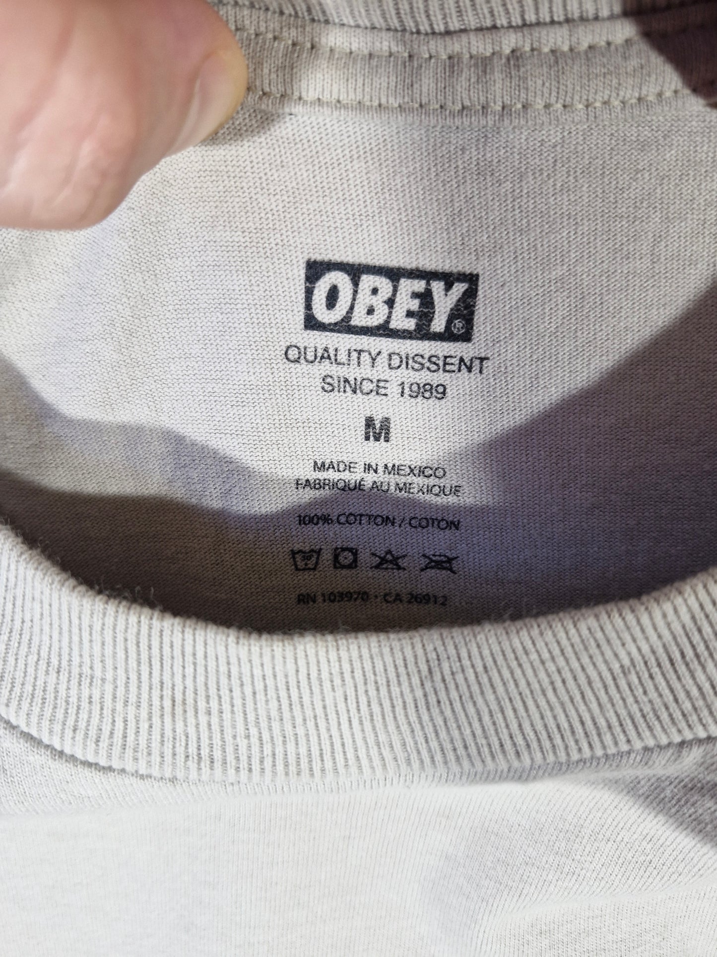 Obey Harbinger of Peace Graphic Tee - Beige - Size M