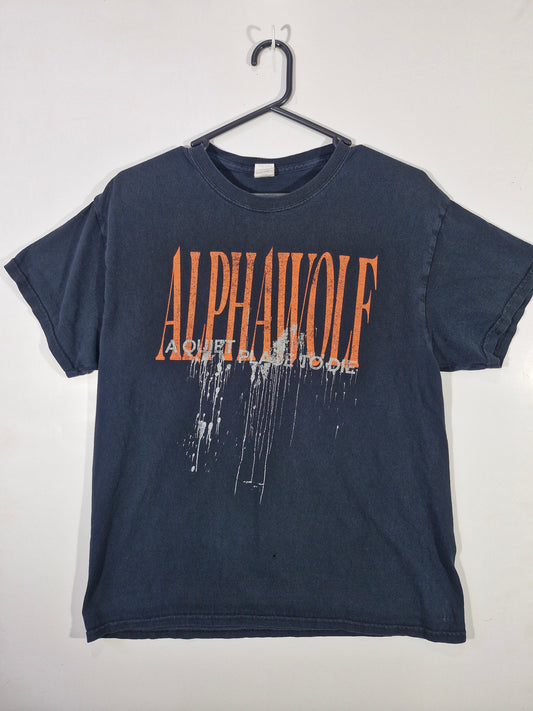Alphawolf A Quiet Place to Die Band Tee - Double Sided Print - Faded Black - Size L