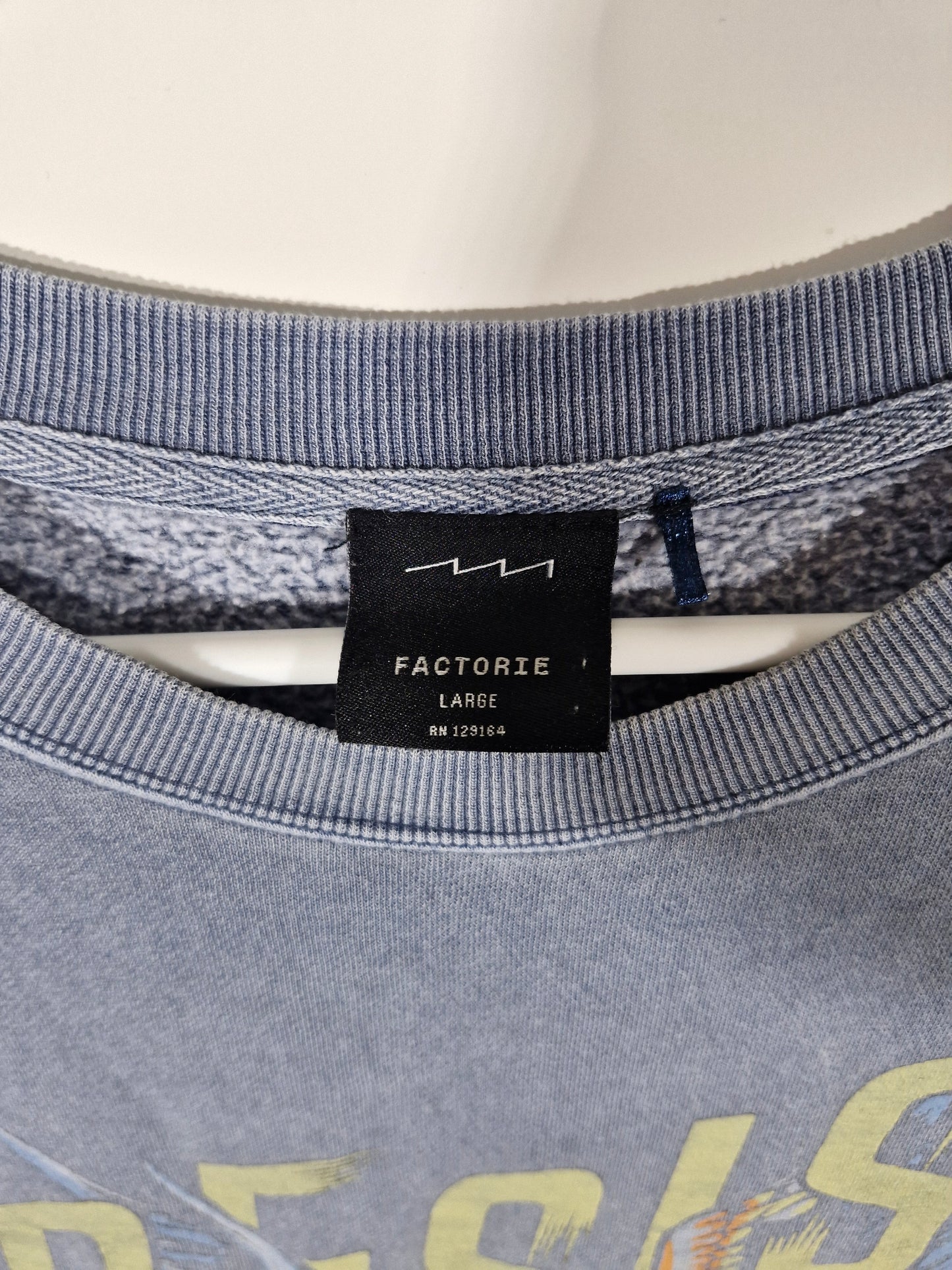 Factorie Resist Eagle Graphic Crewneck Sweatshirt – Blue – Size Large