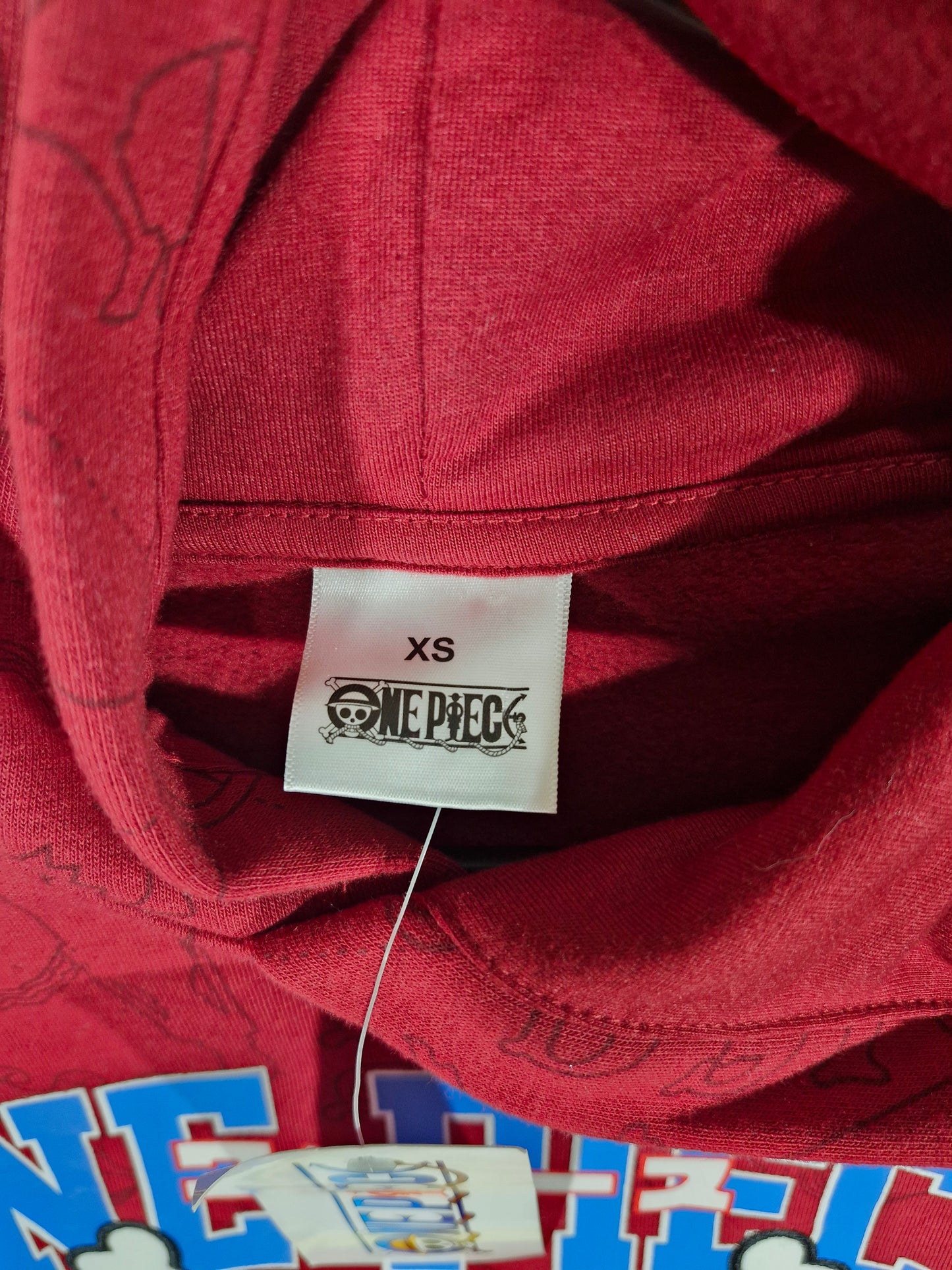 One Piece Straw Hat Pirates Graphic Hoodie - Red - Size Oversized XS
