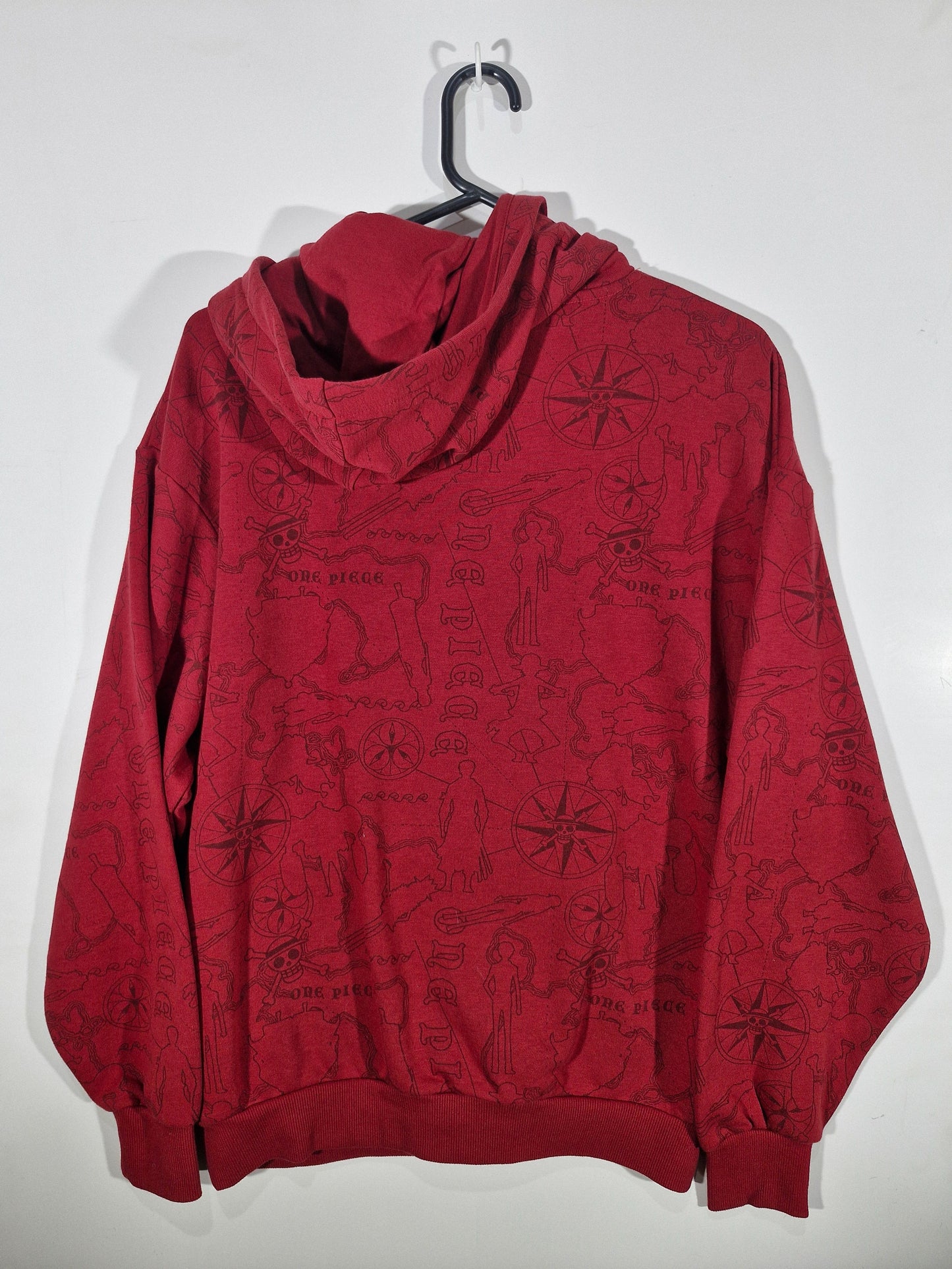 One Piece Straw Hat Pirates Graphic Hoodie - Red - Size Oversized XS