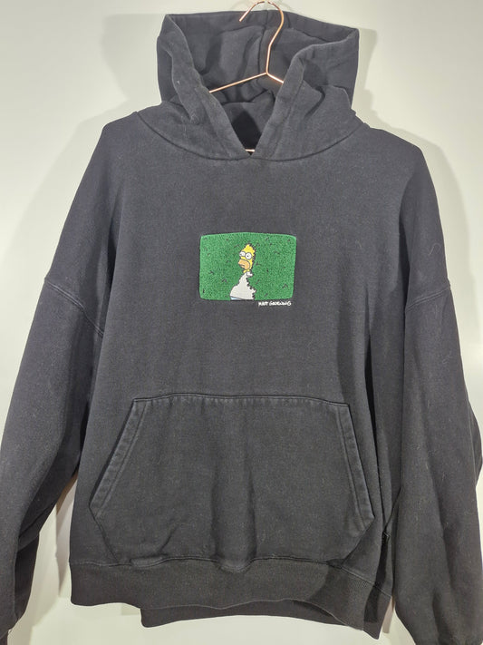 The Simpsons Homer Hedge Embroidered Hoodie - Black - Size Large