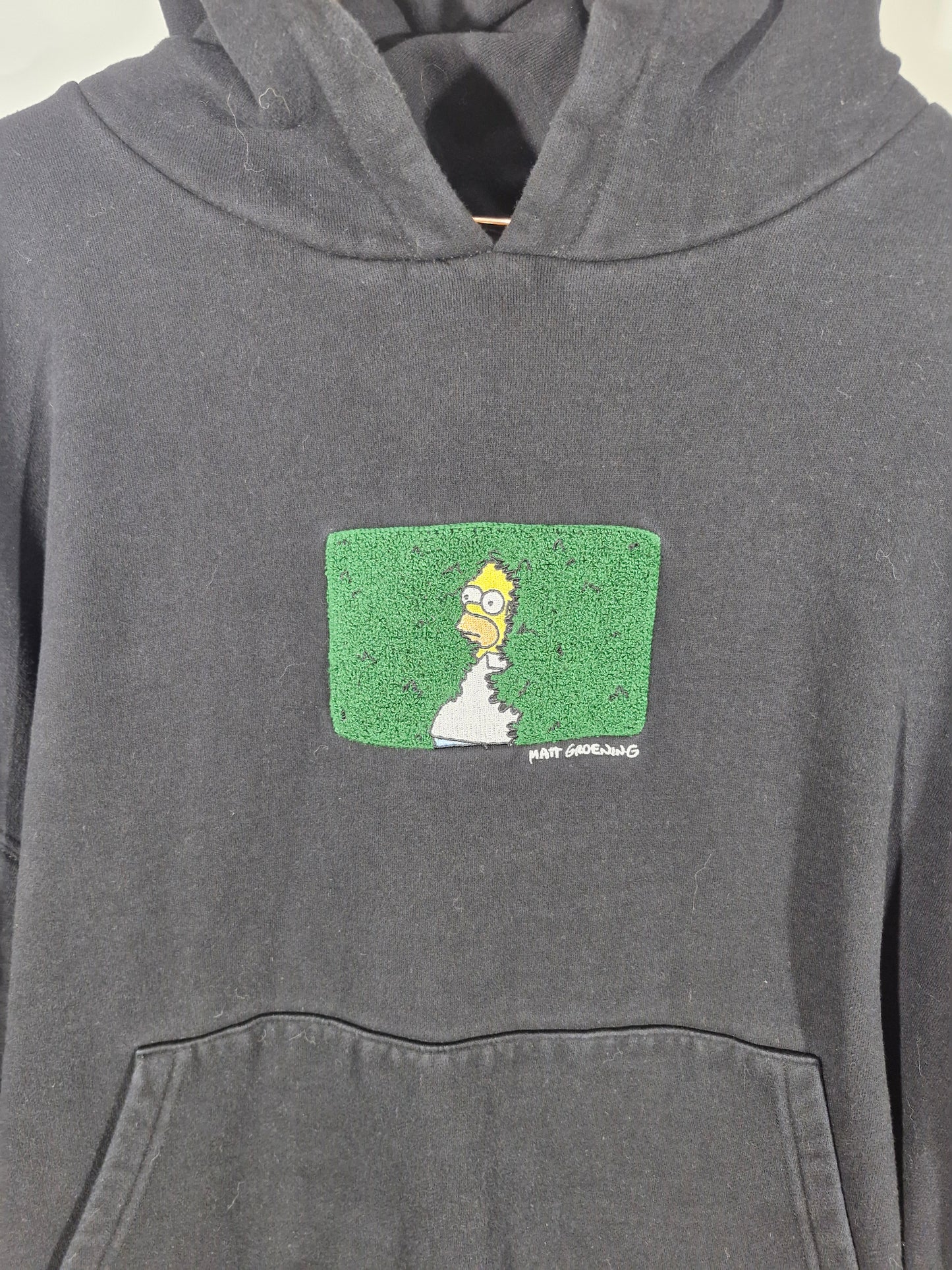 The Simpsons Homer Hedge Embroidered Hoodie - Black - Size Large