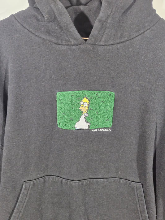 The Simpsons Homer Hedge Embroidered Hoodie - Black - Size Large