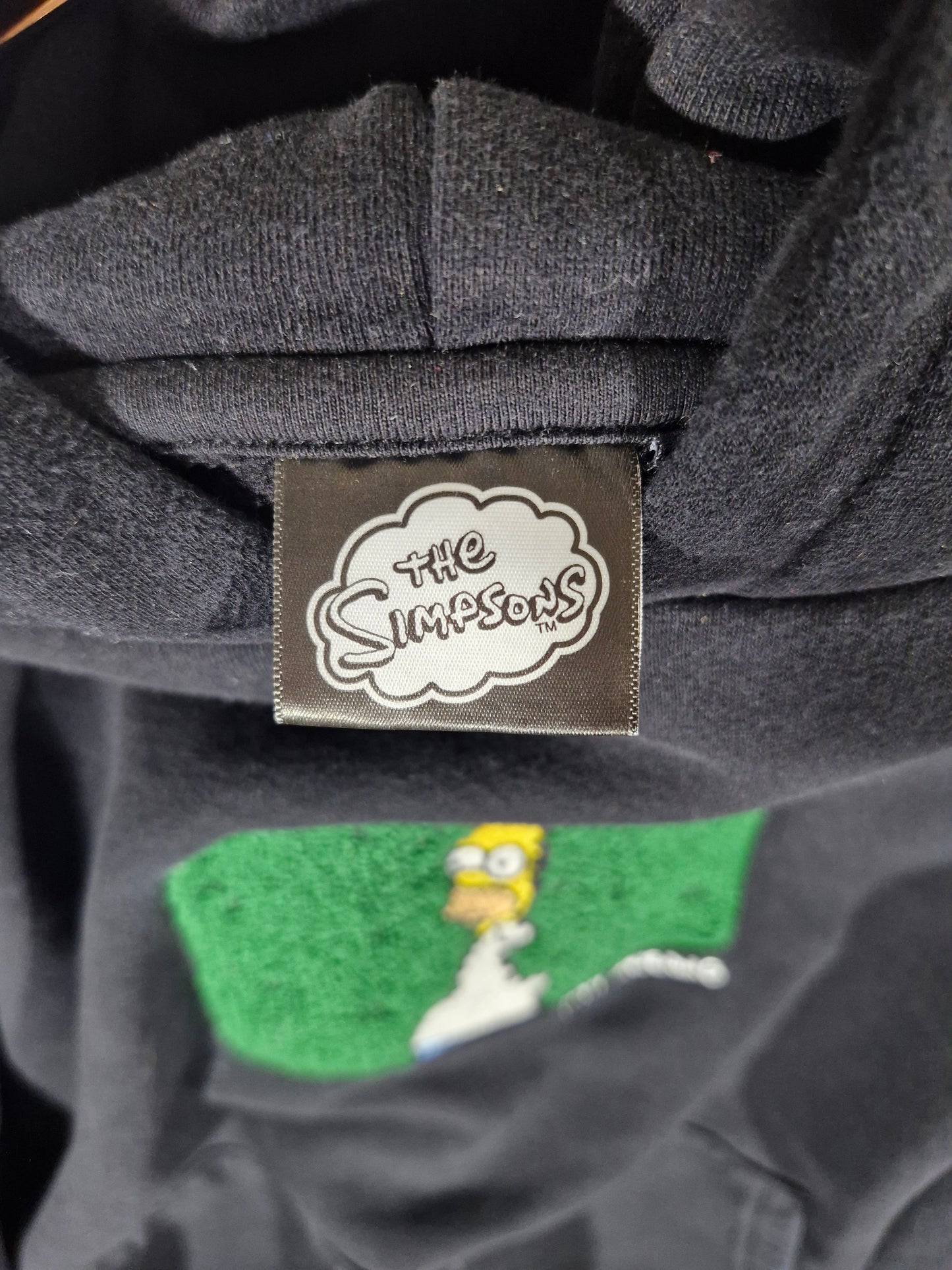 The Simpsons Homer Hedge Embroidered Hoodie - Black - Size Large