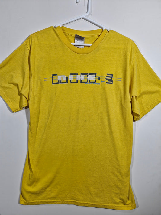 Nike Centre Logo Graphic T-Shirt - Yellow - Men's Large (Made in USA)