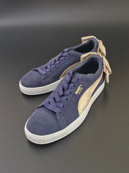 Puma Suede Sneakers - Blue/Gold/White - US Women's 9