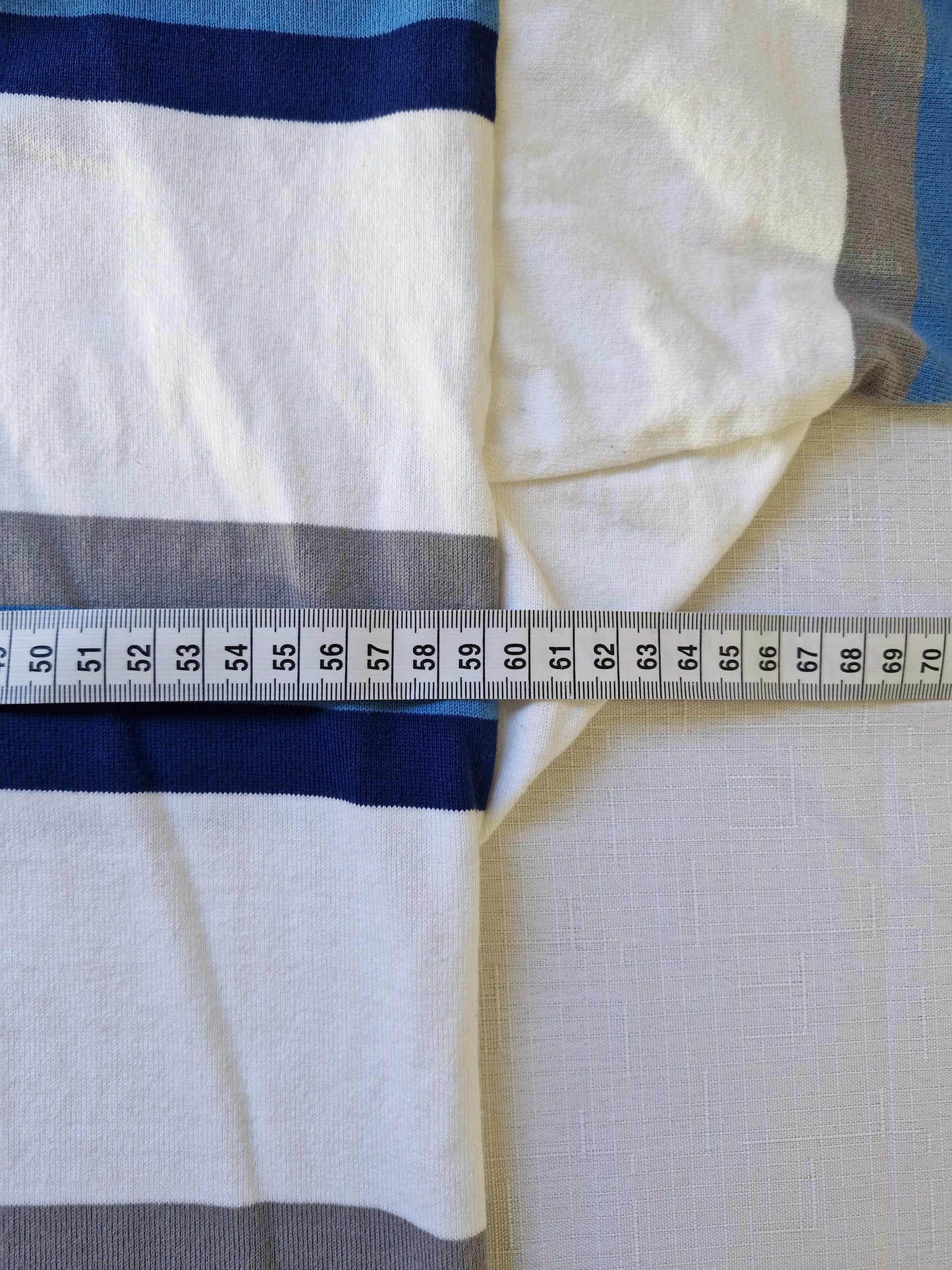 Canterbury Randwick #20 Long Sleeve Rugby Polo - White/Blue/Grey - Size Men's Large