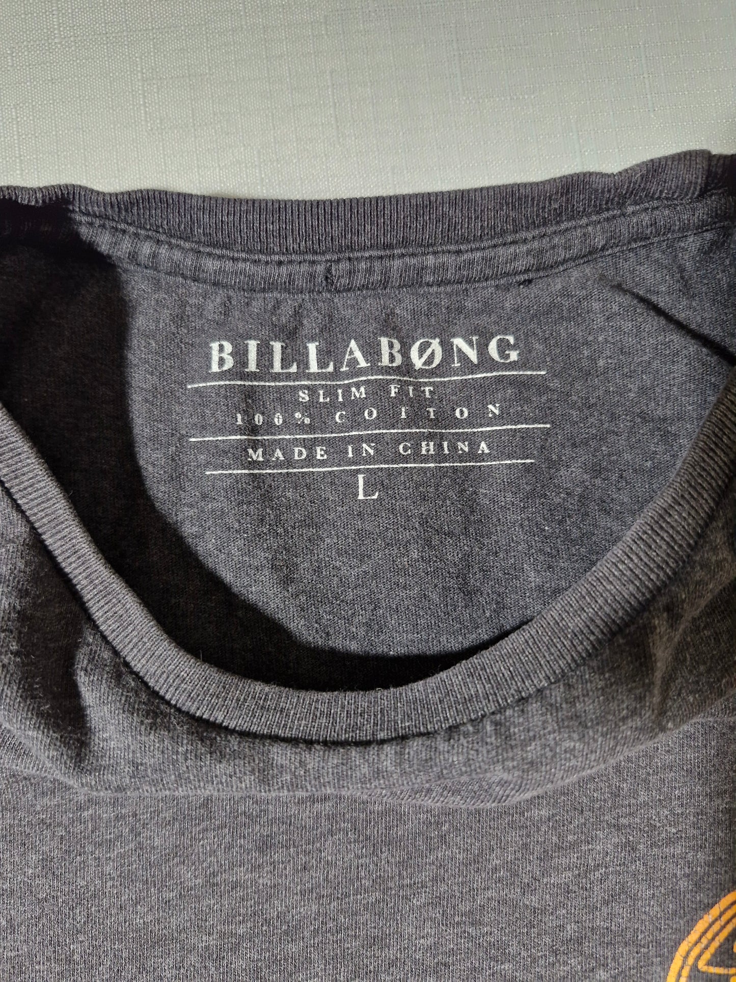 Billabong Vintage Graphic T-Shirt - Grey Size - Men's Large
