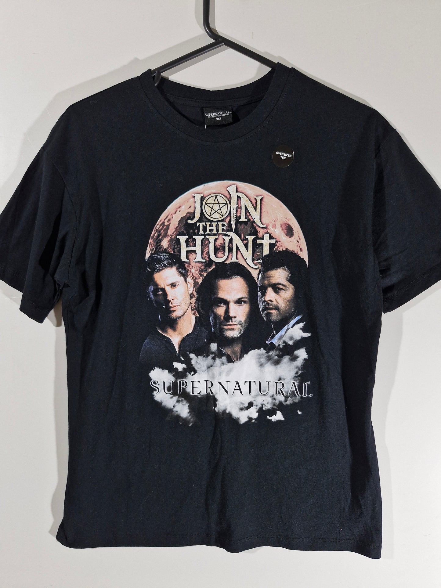 Supernatural Graphic T-Shirt - Black Size - Oversized XXS