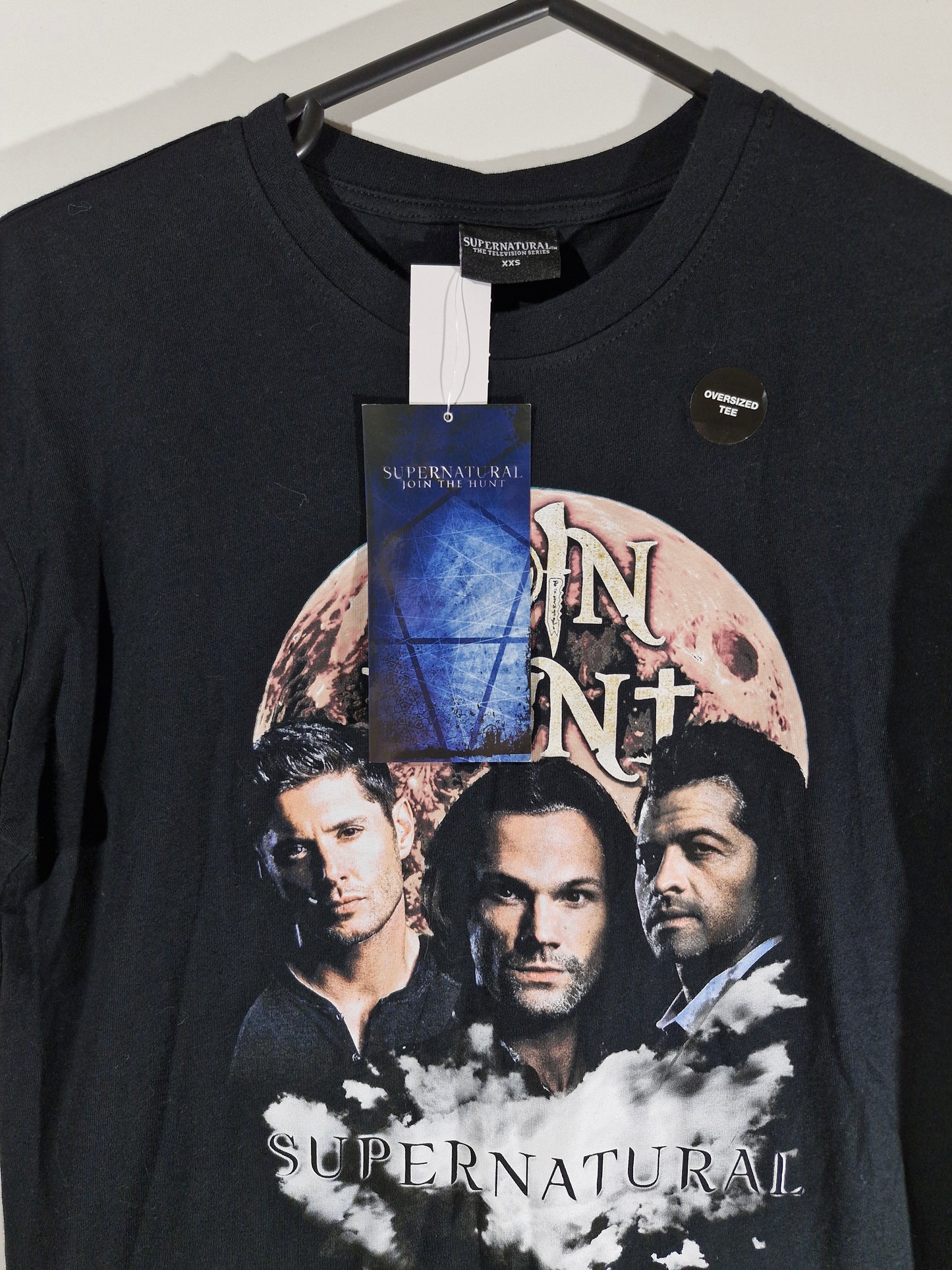 Supernatural Graphic T-Shirt - Black Size - Oversized XXS