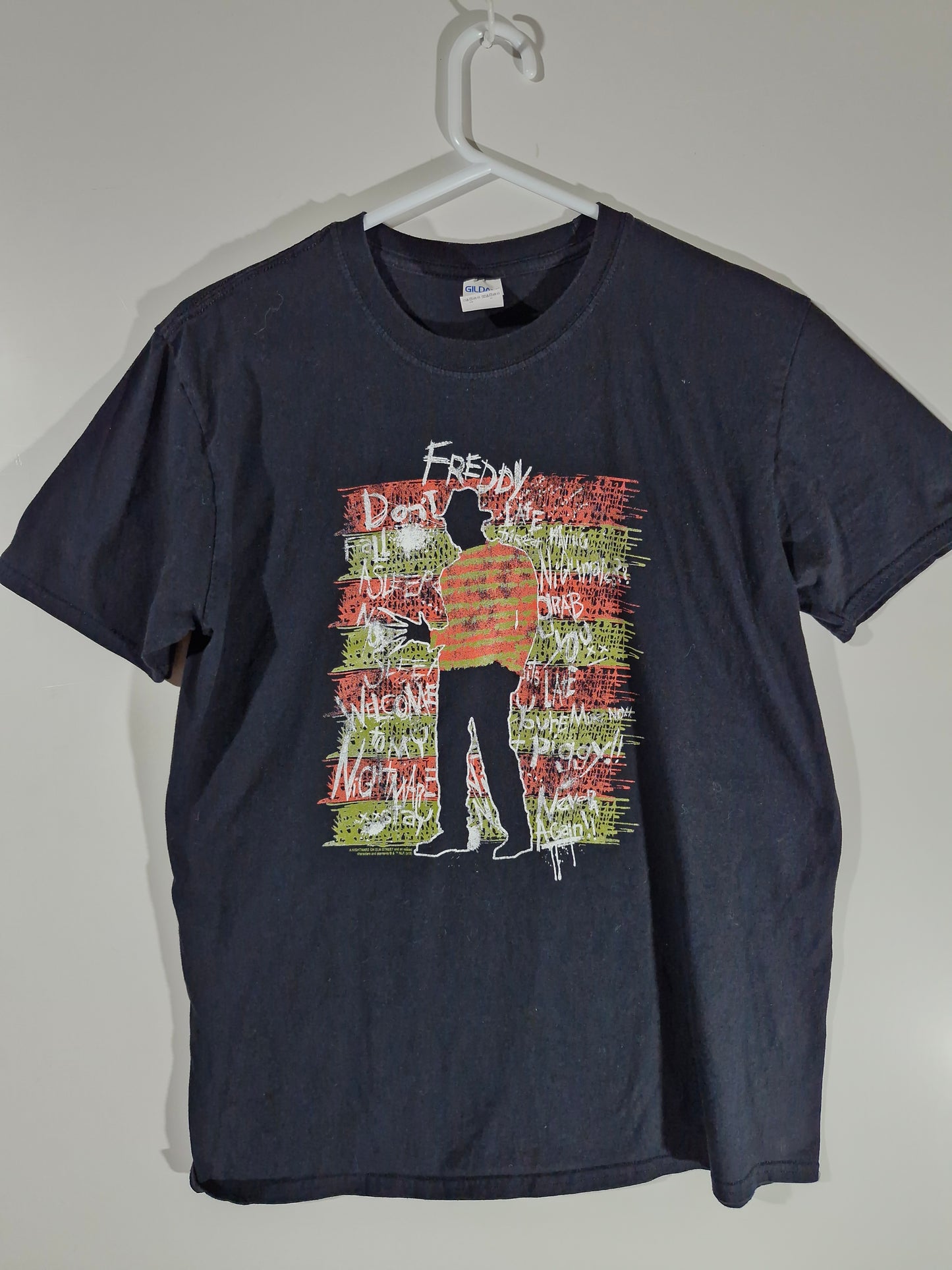 Freddy Krueger Horror Graphic T-Shirt - Black - Size Men's Large